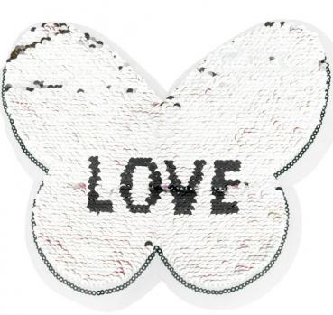 Applikation - Wendepailletten - Schmetterling Love - Aufnäher
